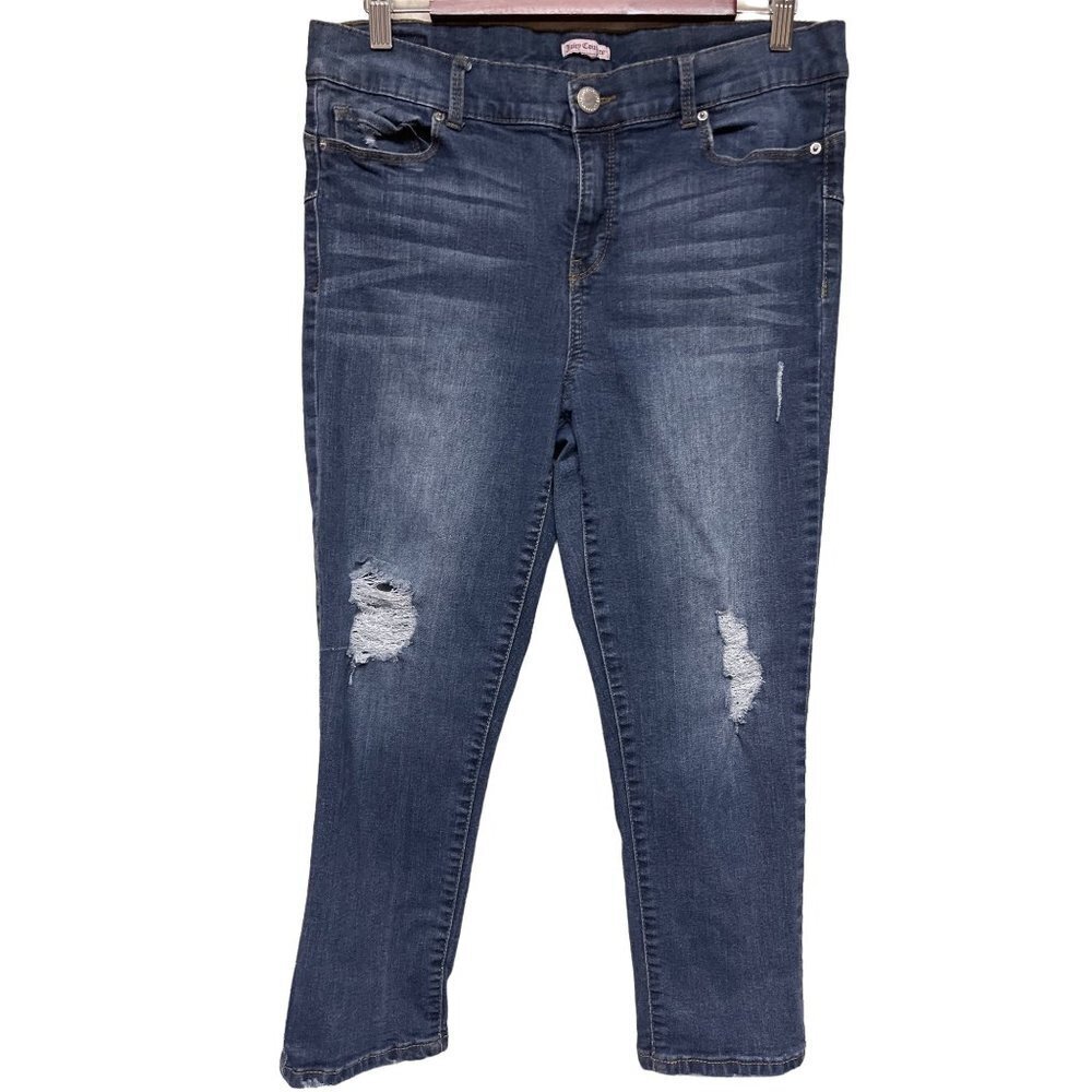 Juicy Couture Denim Jeans Capri Distressed Women's Size 28 *READ*